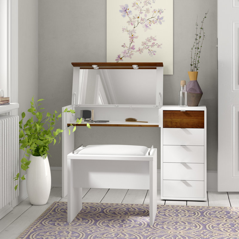 Ebern Designs Schminktisch-Set Bergen mit Spiegel | Wayfair.de